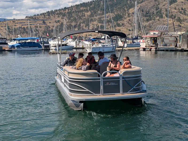 Group on a pontoon
